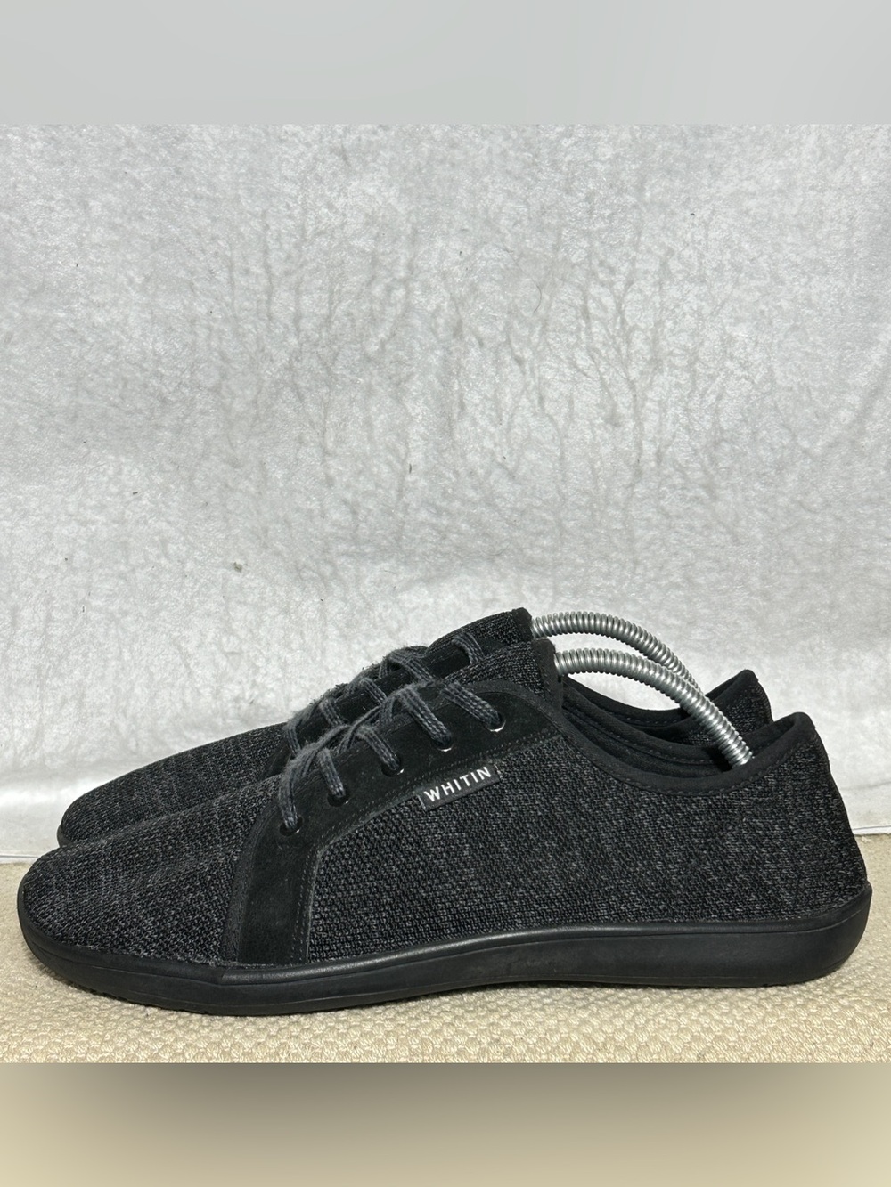 Whitin Mens Blk Knit Zero-drop Minimalist Running Barefoot Sneaker SZ EU 43 US 9 - Picture 2 of 11